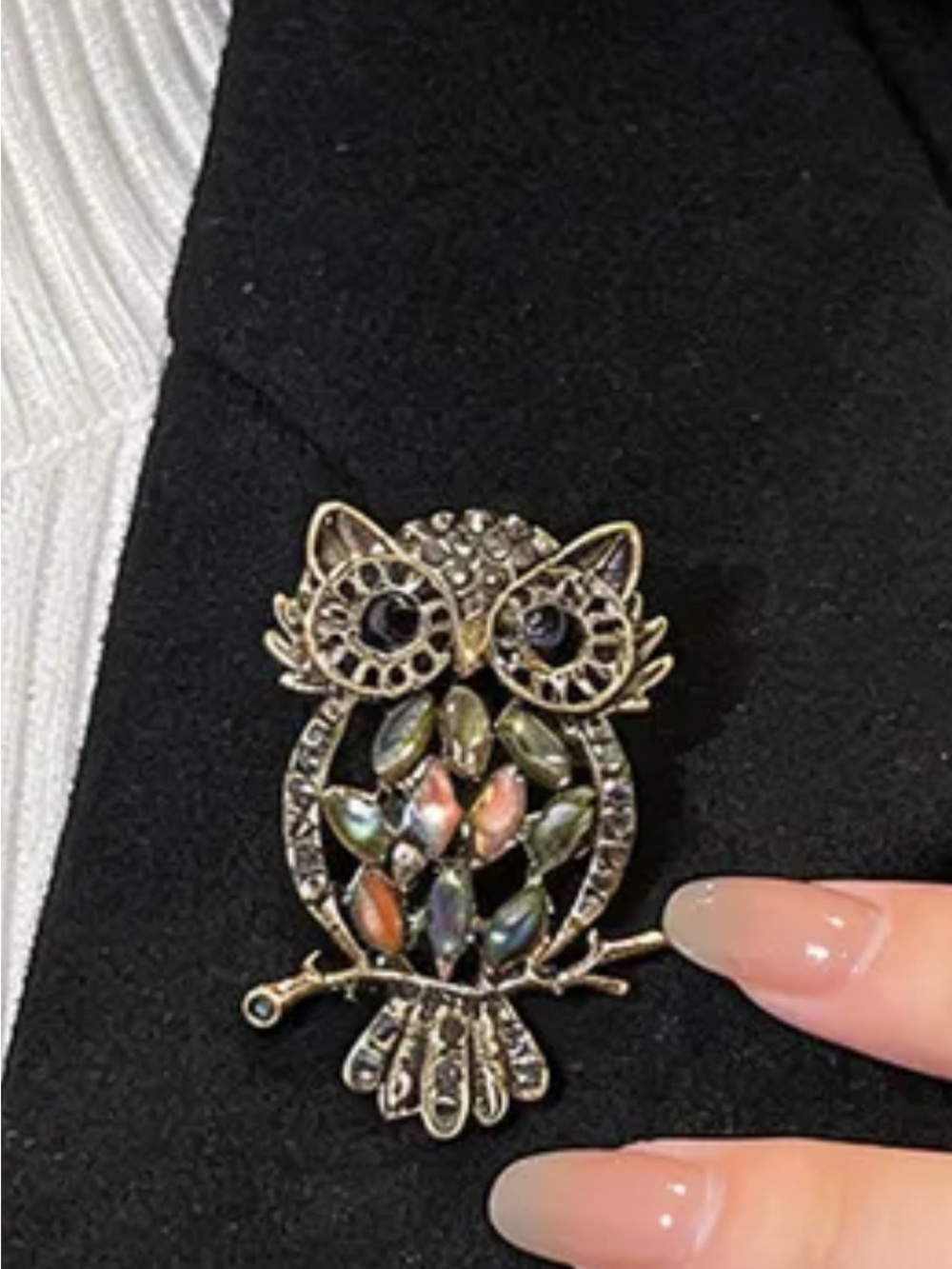 Multicolor Crystal Owl Brooch Pin - Women Jewelry